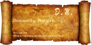 Doszpoly Margit névjegykártya